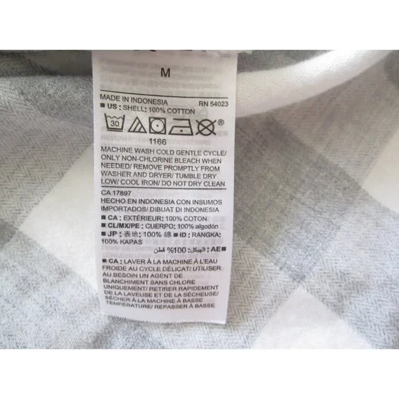 Women Old Navy Boyfriend Button Plaid 100% Cotton Long Sleeve Shirt Sz M (WB386) - Picture 10 of 10